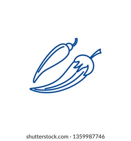 Hot pepper line icon concept. Hot pepper flat  vector symbol, sign, outline illustration.