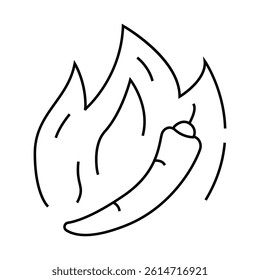 hot pepper line icon vector. hot pepper sign. isolated contour symbol black illustration