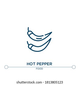hot pepper outline vector icon. simple element illustration. hot pepper outline icon from editable food concept. can be used for web and mobile
