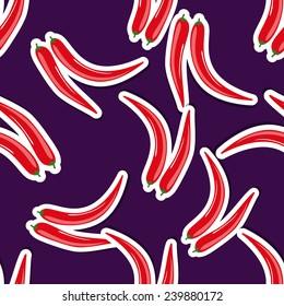 hot pepper pattern. Seamless texture with ripe red hot pepper. Use as a pattern fill