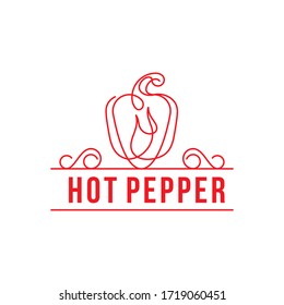 Hot Pepper restaurant business logo inspiration vector icon illustration