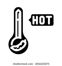 hot pepper spice scale glyph icon vector. hot pepper spice scale sign. isolated contour symbol black illustration