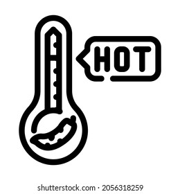 vector de icono de línea de escala de especias de pimienta caliente. signo de escala de especias de pimienta caliente. símbolo de contorno aislado ilustración negra