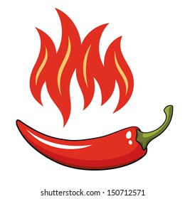 Hot pepper, vector illustration