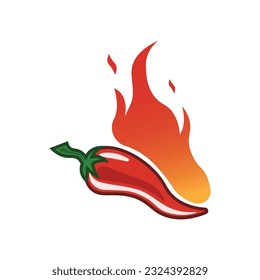 Hot pepper vector illustration, red hot pepper flat icon