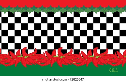 Hot pepper. Vector pattern.