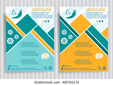 Hot pepper web symbol on vector brochure flyer design layout template. Business modern template