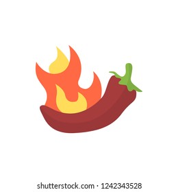 hot peppers flat vector icon