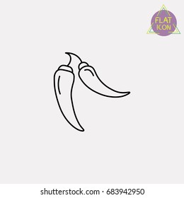 hot peppers line icon