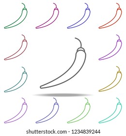hot peppers line icon. Elements of Fruit in multi color style icons. Simple icon for websites, web design, mobile app, info graphics
