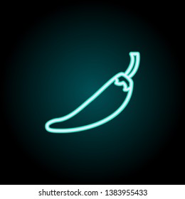 hot peppers neon icon. Elements of fast food set. Simple icon for websites, web design, mobile app, info graphics
