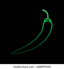 Icono nolan de los pimientos calientes. Línea delgada simple, contorno vectorial de iconos de frutas para ui y ux, sitio web o aplicación móvil