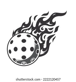 Hot pickleball fire logo silhouette. pickleball club graphic design logos or icons. vector illustration.