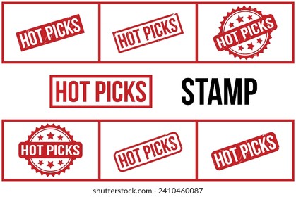 Hot Picks Rubber Stamp Set Vector