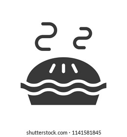Hot pie, bakery and pastry set, glyph icon