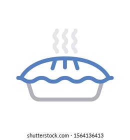 hot pie vector colour line icon 
