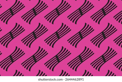Hot Pink and Black Abstract Seamless Vector Pattern with Diagonal Lines for Bold Graphic Designs

