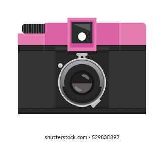 Hot Pink and Black Analog Film Camera