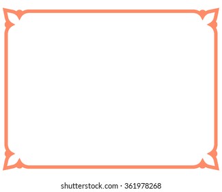 Hot pink border frame deco vector art simple line corner