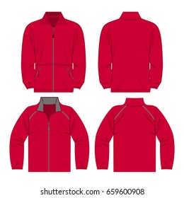 hot pink color autumn fleece jacket and sport jacket set isolated vector