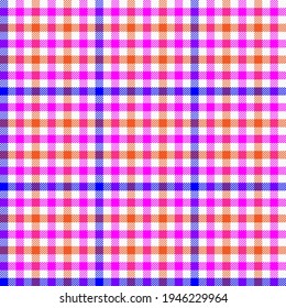 Hot pink grid check. Seamless vector bright coloured gingham suitable for summer fashion and interiors