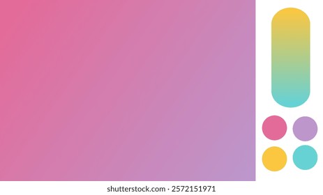 Hot Pink, Lilac, Gold, Cyan gradient background with light blurred pattern. Abstract illustration with gradient blur design. Blurred colored abstract background. Colorful gradient. Vector illustration