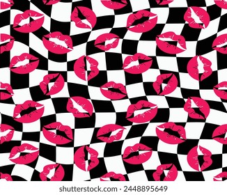 labios rosados calientes sobre fondo abstracto
