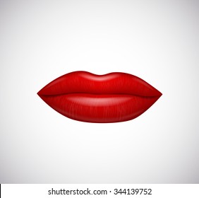 Hot pink lips. Vector illustration.