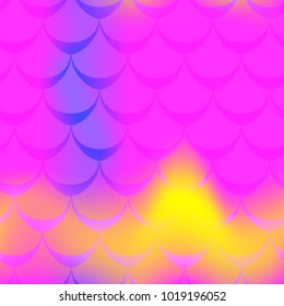 Hot pink mermaid vector background. Multicolored iridescent background. Fish scale pattern. Seamless pattern swatch. Holographic gradient. Mermaid skin seamless pattern. Mermaid wrapping paper
