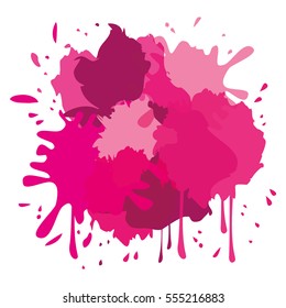 Hot Pink Paint Splatter Icon Image Vector Illustration Design 