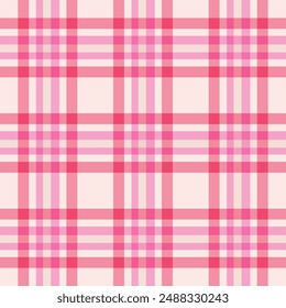 Hot Pink and Red plaid gingham seamless pattern. For fabric, textile and wrapping paper 