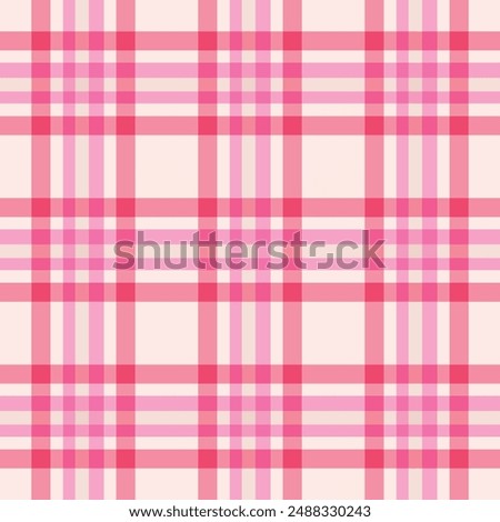 Hot Pink and Red plaid gingham seamless pattern. For fabric, textile and wrapping paper 