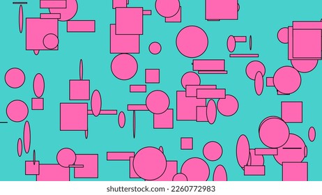 patrón de formas rosadas en color azul turquesa medio útil como fondo