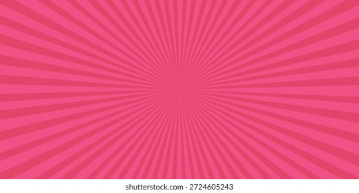 Plano de fundo do padrão de Sunburst rosa quente com faixas radiais abstrato brilhante