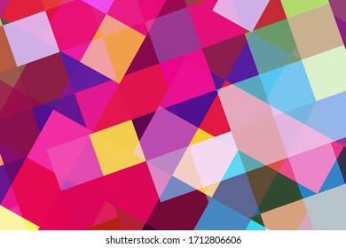 Hot pink vector background. Color squares overlay abstraction. Trendy abstract design for cover. Modern technology wallpaper. Colorful banner template. Color block ornament. Digital texture