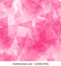 Hot Pink Watercolor Marble Surface Pattern With Edged Elements, Vector Illustration