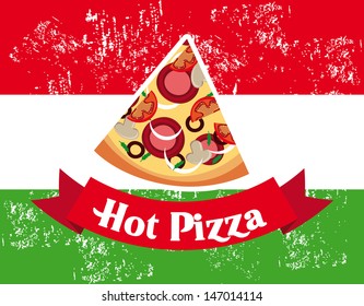 hot pizza design over italian flag background vector illustration hot pizza design over italian flag background vector illustration