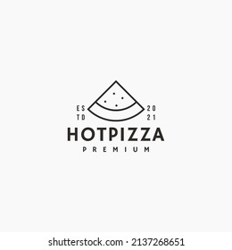Hot pizza icon sign symbol hipster vintage logo design vector illustration