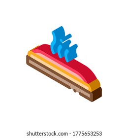 Hot Pizza Icon Vector. Isometric Hot Pizza isometric sign. color isolated symbol illustration