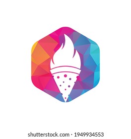 Hot Pizza Logo Design Vorlage. Hot Pizza Logo hipster Retro Vintage Vektorvorlage. Schnelles Pizza-Lieferlogo