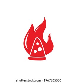 hot pizza logo design vector