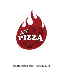 Hot Pizza Cafe Logo Pizza Icon Stock Vector (Royalty Free) 2090526577