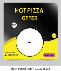 Hot Pizza Offer social media post EPS 10