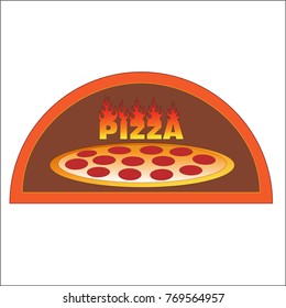 hot pizza pepperoni symbol vector illustration 