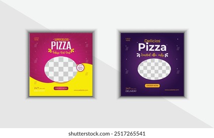 Hot Pizza Shop Social Media Post Design.