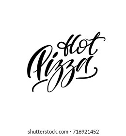 Hot Pizza. Vector lettering.