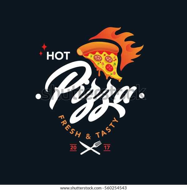 Hot Pizza Vector Logo Fast Food Stock Vector (Royalty Free) 560254543