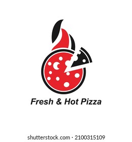 Hot Pizza Vector Logo Einfach für Ihre Marke