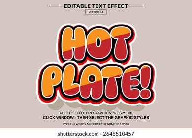 Hot plate 3D editable text effect template