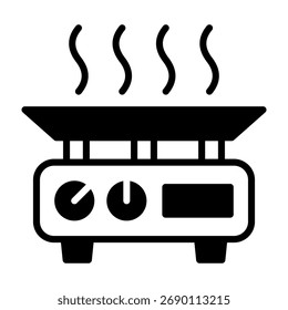Hot-Plate-Symbol - gemischte Vektorgrafik